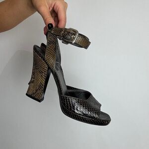 Prada vintage y2k python snakeskin sequin slingback sandals